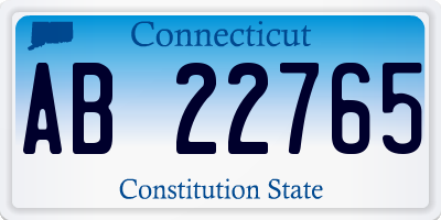 CT license plate AB22765