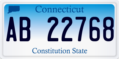CT license plate AB22768