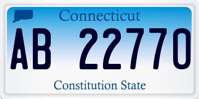 CT license plate AB22770
