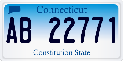 CT license plate AB22771