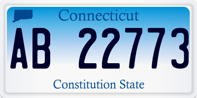 CT license plate AB22773