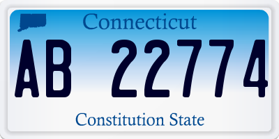 CT license plate AB22774