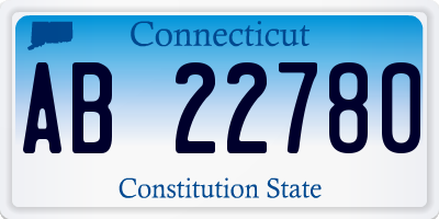 CT license plate AB22780