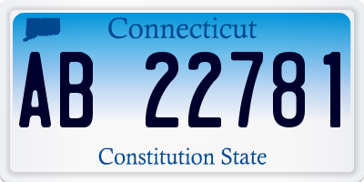 CT license plate AB22781