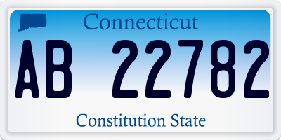 CT license plate AB22782
