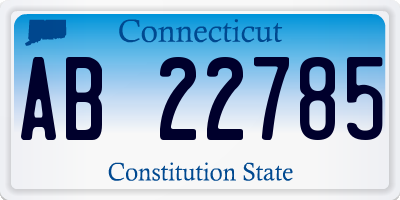 CT license plate AB22785