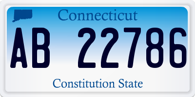 CT license plate AB22786