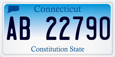 CT license plate AB22790