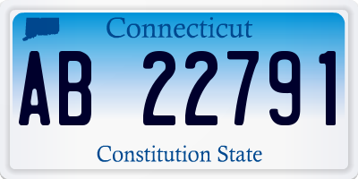 CT license plate AB22791