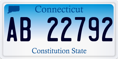 CT license plate AB22792