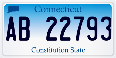 CT license plate AB22793