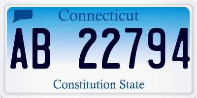 CT license plate AB22794
