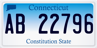 CT license plate AB22796