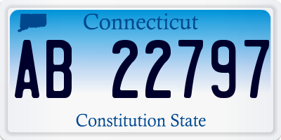 CT license plate AB22797