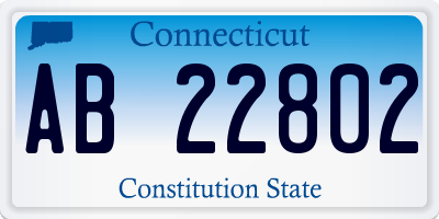CT license plate AB22802