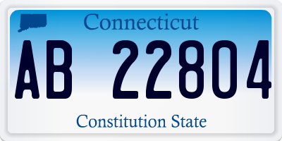 CT license plate AB22804