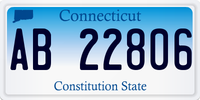 CT license plate AB22806