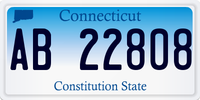 CT license plate AB22808