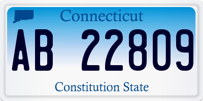 CT license plate AB22809