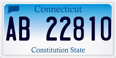CT license plate AB22810