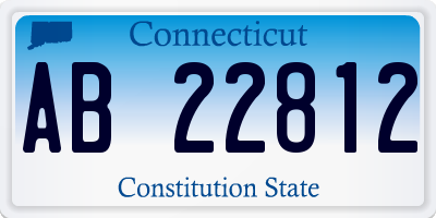 CT license plate AB22812