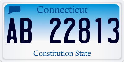 CT license plate AB22813