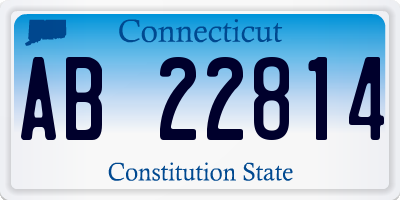 CT license plate AB22814