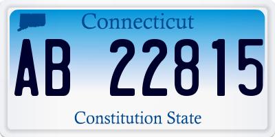 CT license plate AB22815