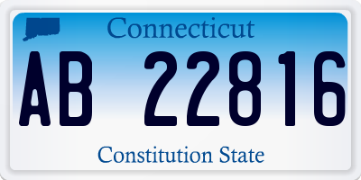 CT license plate AB22816