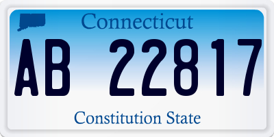 CT license plate AB22817