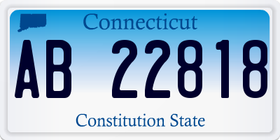 CT license plate AB22818