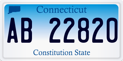 CT license plate AB22820