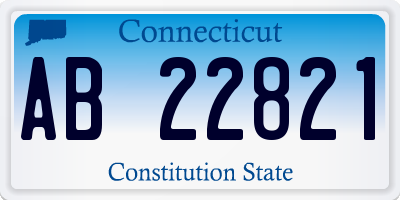 CT license plate AB22821