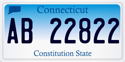 CT license plate AB22822