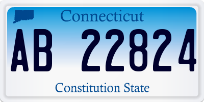 CT license plate AB22824