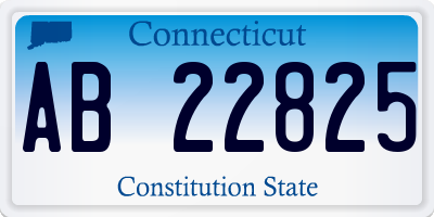 CT license plate AB22825