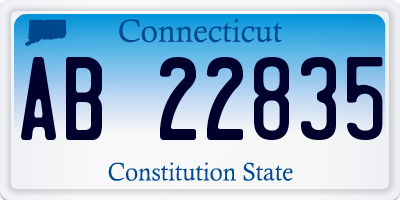 CT license plate AB22835