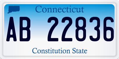 CT license plate AB22836