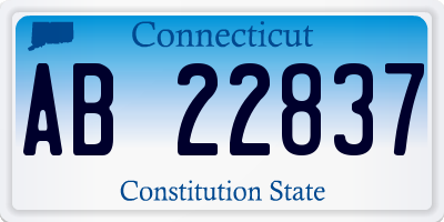 CT license plate AB22837