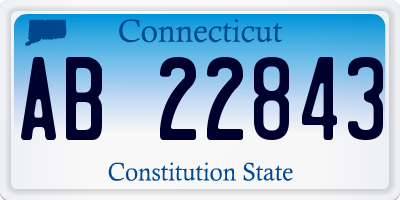 CT license plate AB22843
