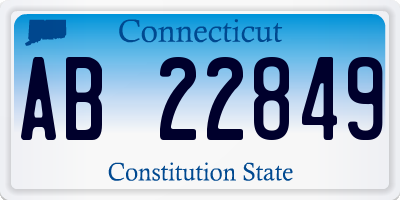 CT license plate AB22849