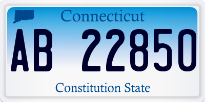 CT license plate AB22850