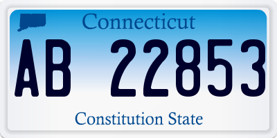CT license plate AB22853
