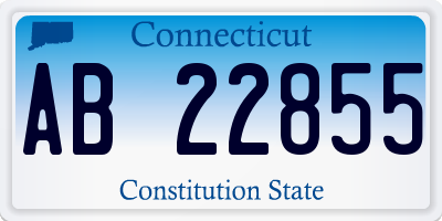 CT license plate AB22855