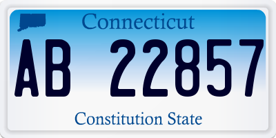 CT license plate AB22857