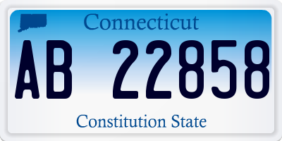 CT license plate AB22858