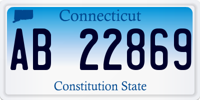 CT license plate AB22869