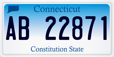 CT license plate AB22871