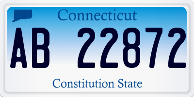 CT license plate AB22872