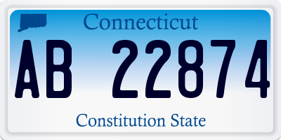 CT license plate AB22874